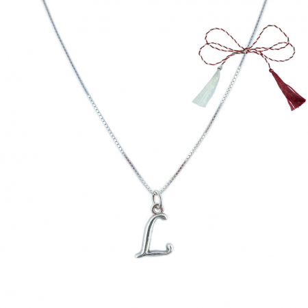Lantisoare/coliere - Martisor Lantisor argint personalizat pandantiv Litera L argint 9224VEN260 Dras