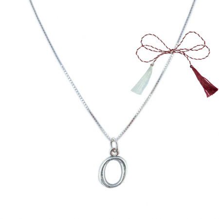 Lantisoare/coliere - Martisor Lantisor argint personalizat pandantiv Litera O argint 9226VEN260 Dras