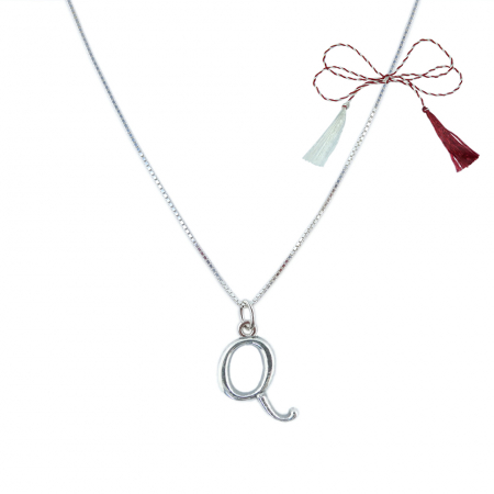 Lantisoare/coliere - Martisor Lantisor argint personalizat pandantiv Litera Q argint 9228VEN260 Dras