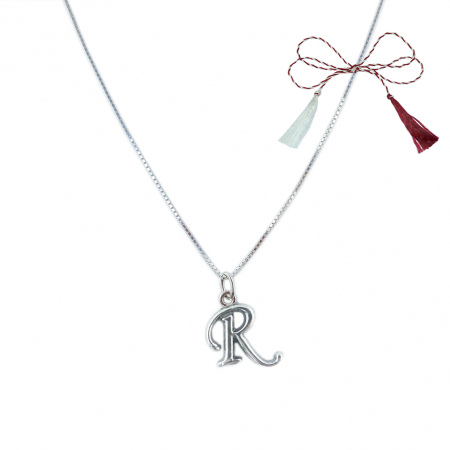 Lantisoare/coliere - Martisor Lantisor argint personalizat pandantiv Litera R argint 9229VEN260 Dras