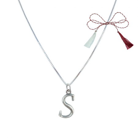 Lantisoare/coliere - Martisor Lantisor argint personalizat pandantiv Litera S argint 9255VEN260 Dras