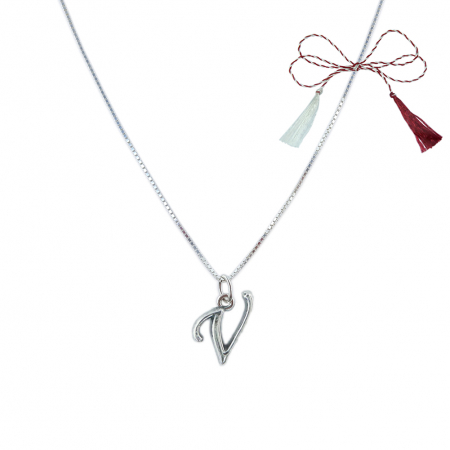 Lantisoare/coliere - Martisor Lantisor argint personalizat pandantiv Litera V argint 9231VEN260 Dras