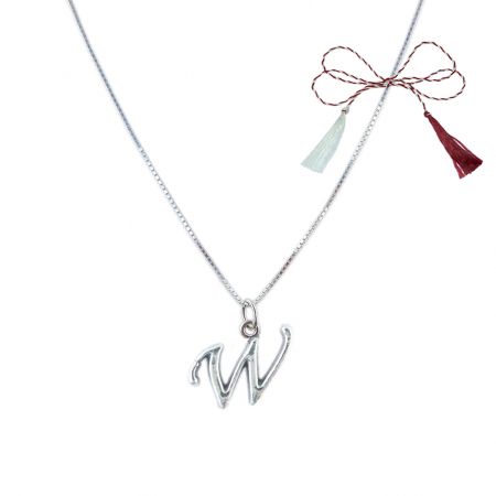 Lantisoare/coliere - Martisor Lantisor argint personalizat pandantiv Litera W argint 9232VEN260 Dras