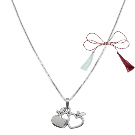 Lantisoare/coliere - Martisor Lantisor argint personalizat pandantiv Mere Inimioare 9603VEN320 Dras