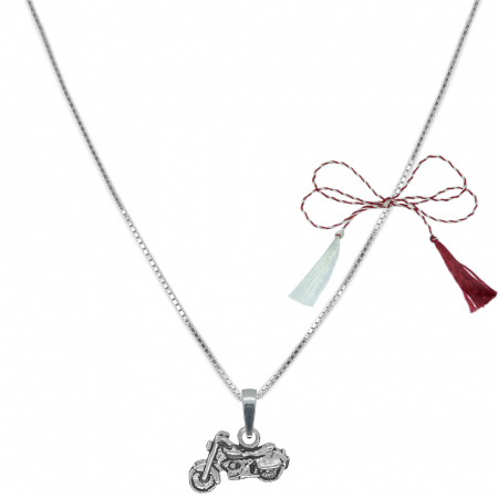 Lantisoare/coliere - Martisor Lantisor argint personalizat pandantiv Motocicleta 6431VEN340 Dras