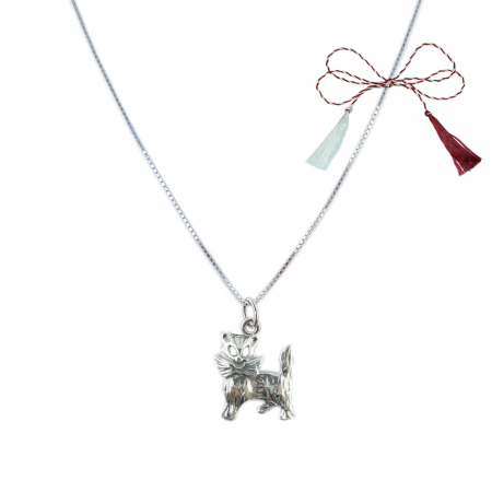 Lantisoare/coliere - Martisor Lantisor argint personalizat pandantiv Pisica argint 6211VEN310 Dras