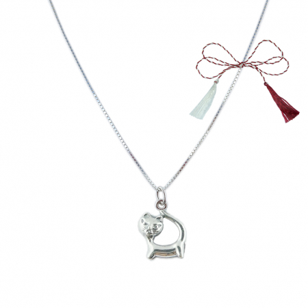 Lantisoare/coliere - Martisor Lantisor argint personalizat pandantiv Pisica argint 6213VEN480 Dras