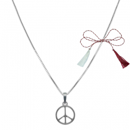 Lantisoare/coliere - Martisor Lantisor argint personalizat pandantiv Semnul pacii 9597VEN300 Dras