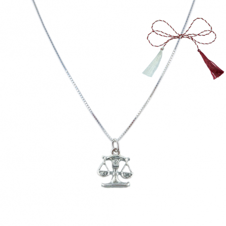 Lantisoare/coliere - Martisor Lantisor argint personalizat pandantiv zodie Balanta zodiac european argint 9243VEN255 Dras