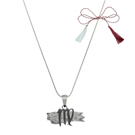 Lantisoare/coliere - Martisor Lantisor argint personalizat pandantiv zodie Fecioara zodiac grecesc argint 4132SCH640 Dras