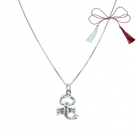 Lantisoare/coliere - Martisor Lantisor argint personalizat pandantiv zodie Scorpion zodiac european argint 9244VEN255 Dras