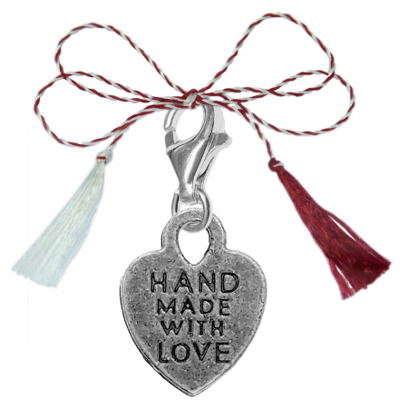 Pandantive - Martisor Pandantiv argint carabina Inimioara hand made with love 9570190 Dras