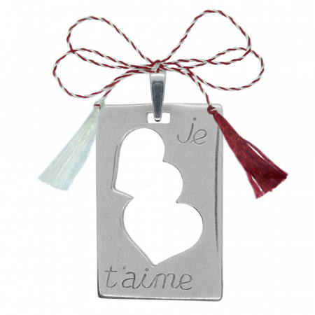 Pandantive - Martisor Pandantiv argint carabina Placuta Inimioare Je t'aime 7825500 Dras