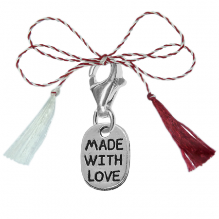 Pandantive - Martisor Pandantiv argint carabina Placuta made with love 9598160 Dras