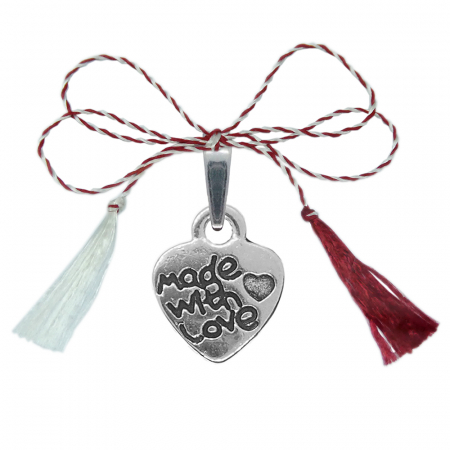 Toate produsele - Martisor Pandantiv argint Inimioara made with love 9572115 Dras