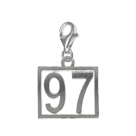 Pandantive din argint cu cifre: - Pandantiv argint carabina Cifra 97 numar norocos cifre aniversare 10249_7320 Dras