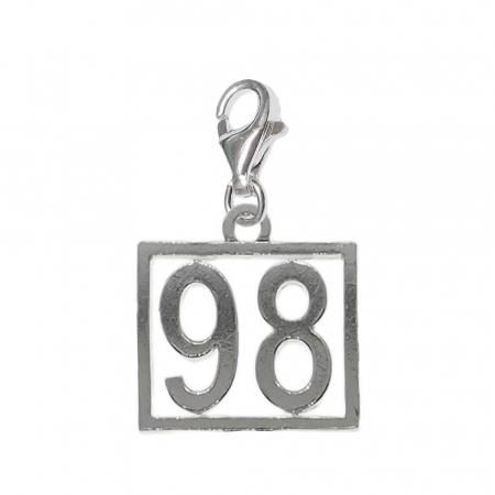 Pandantive din argint cu cifre: - Pandantiv argint carabina Cifra 98 numar norocos cifre aniversare 10249_8320 Dras