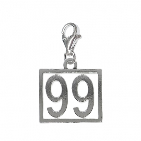 Pandantive din argint cu cifre: - Pandantiv argint carabina Cifra 99 numar norocos cifre aniversare 10249_9320 Dras