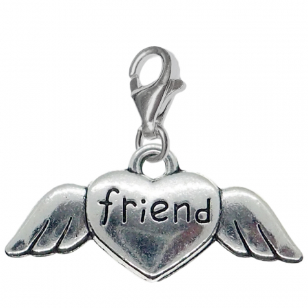 Cu inimioare - Pandantiv argint carabina Inimioara friend 9559380 Dras
