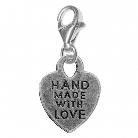 Cu inimioare - Pandantiv argint carabina Inimioara hand made with love 9570190 Dras