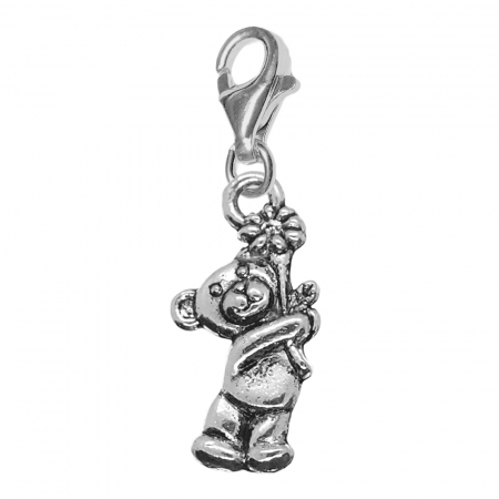Cu flori - Pandantiv argint carabina Ursulet floare 9561200 Dras