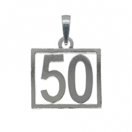 Pandantive din argint cu cifre: - Pandantiv argint Cifra 50 numar norocos cifre aniversare 10255_0275 Dras
