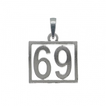 Pandantive din argint cu cifre: - Pandantiv argint Cifra 69 numar norocos cifre aniversare 10256_9275 Dras