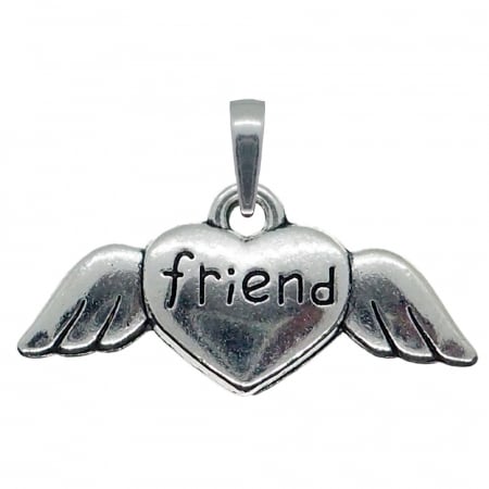 Cu inimioare - Pandantiv argint Inimioara friend prieten 9559335 Dras