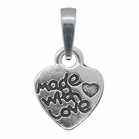Cu inimioare - Pandantiv argint Inimioara made with love 9572115 Dras