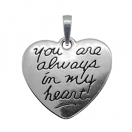 Cu inimioare - Pandantiv argint Inimioara you are always in my heart 9567455 Dras