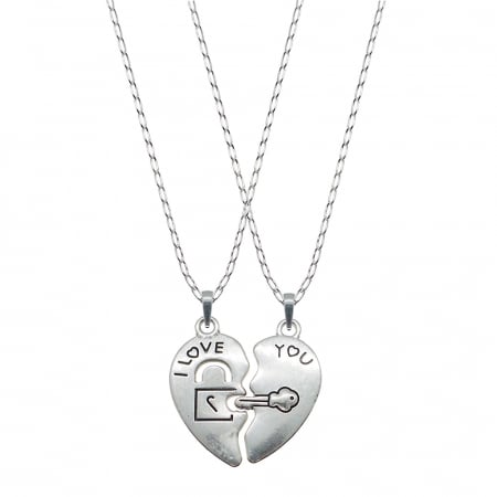 Set lantisoare din argint: - Set Lantisor argint personalizat pandantiv Inimioara I love you 10200FIG01960 Dras