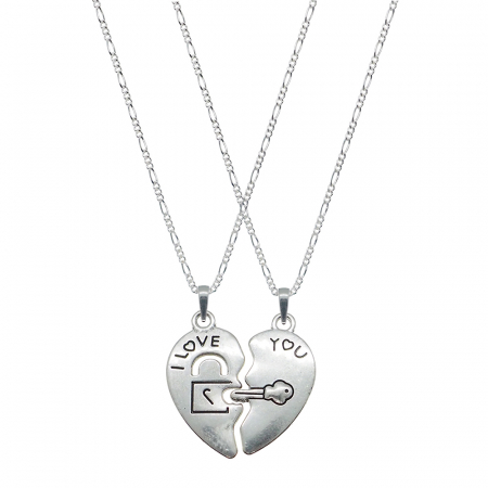 Set lantisoare din argint: - Set Lantisor argint personalizat pandantiv Inimioara I love you 10200FIG311060 Dras