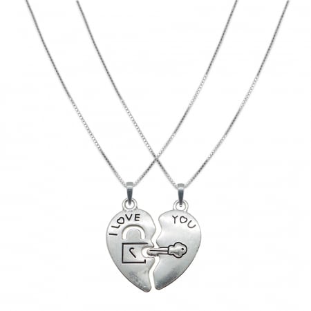 Set lantisoare din argint: - Set Lantisor argint personalizat pandantiv Inimioara I love you 10200VEN1020 Dras