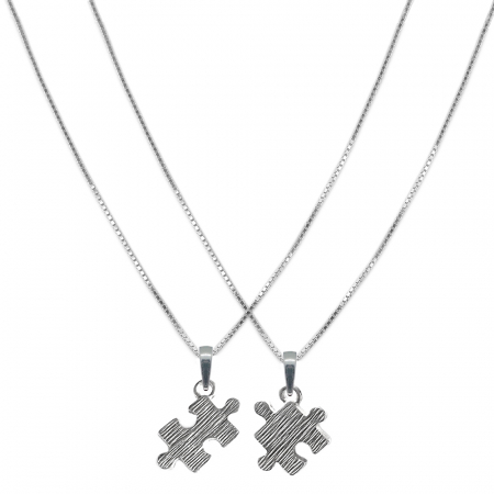 Set lantisoare din argint: - Set Lantisor argint personalizat pandantiv Puzzle 9982VEN610 Dras