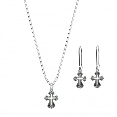 Set lantisor si cercei din argint: - Set lantisor cercei argint Cruciulita 4488460 Dras