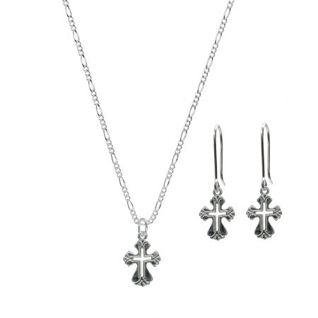 Set lantisor si cercei din argint: - Set lantisor cercei argint Cruciulita 4488550 Dras
