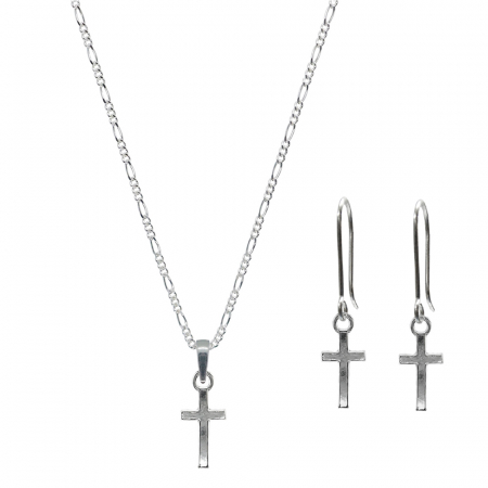 Set bratara si cercei din argint: - Set lantisor cercei argint Cruciulita 9354530 Dras