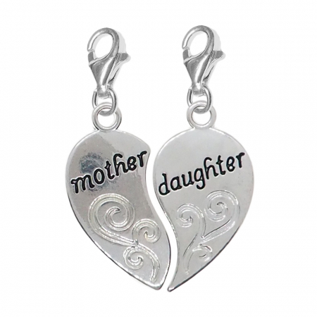 Set pandantive din argint: - Set Mama fiica Pandantiv argint carabina Inimioara mother-daughter 1019960 Dras