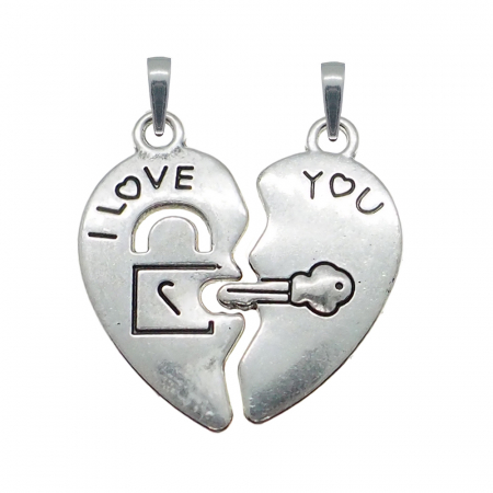 Set pandantive din argint: - Set Pandantiv argint Inimioara I love you 1020065 Dras