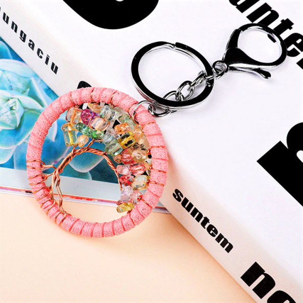 Breloc Dreamcatcher Pink Tree [2]