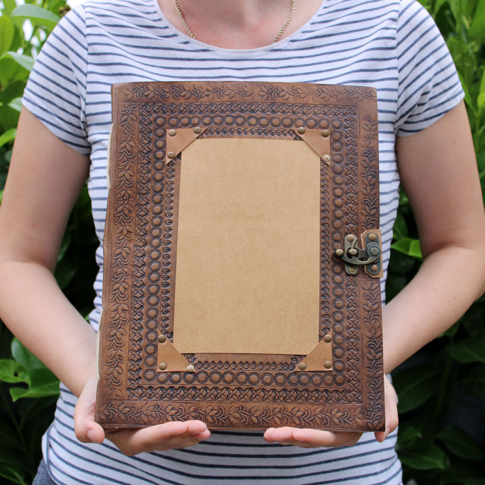 Agenda uriasa din piele Druid, coperta DIY [4]