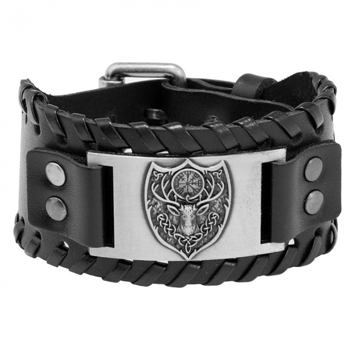 Bratara Lata din Piele Viking Stag [1]