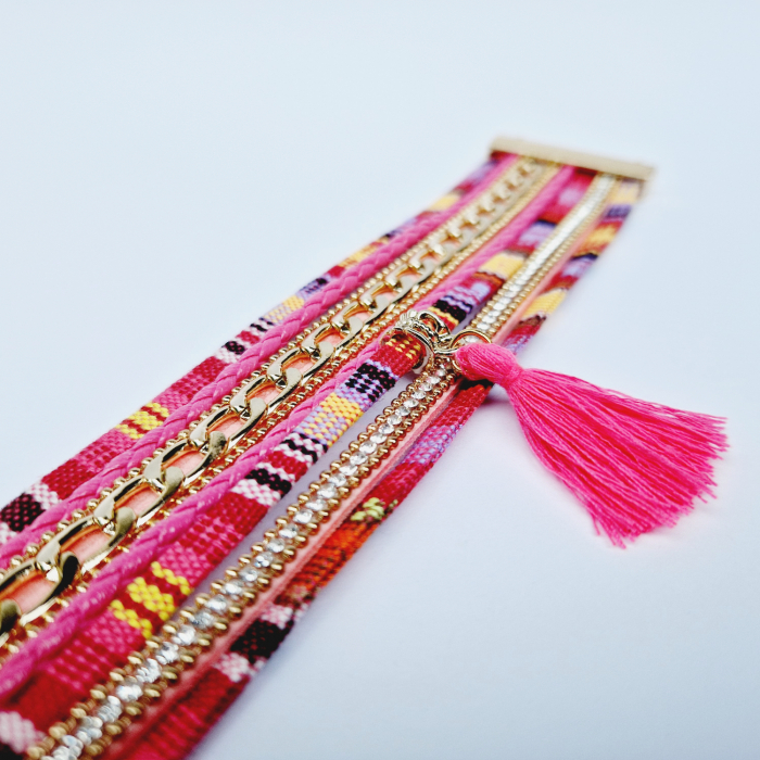 Bratara Multistrat Boho Pink [2]