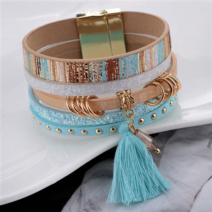 Bratara Boho Multistrat Pastel Blue [3]