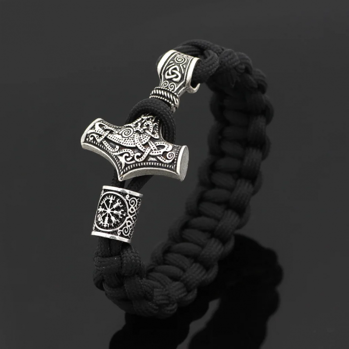Bratara Paracord Thor Mjolnir - negru [5]
