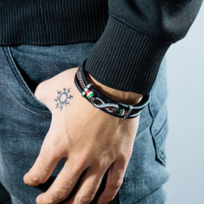 Bratara piele barbati Earth Infinity [4]