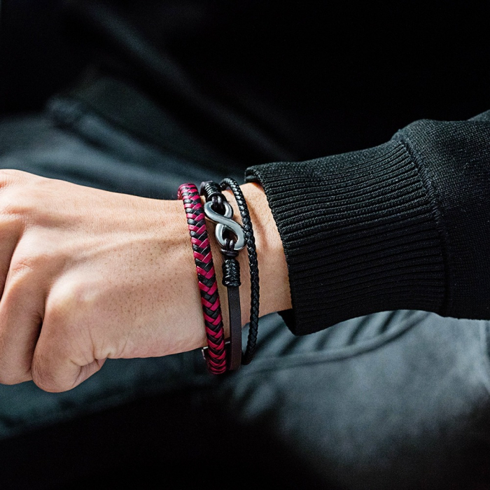 Bratara Piele Red Infinity [4]