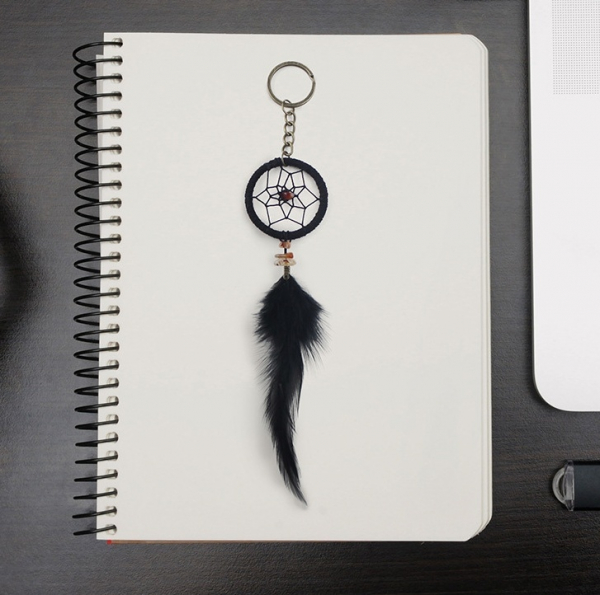 Breloc Dreamcatcher Black Feather [2]
