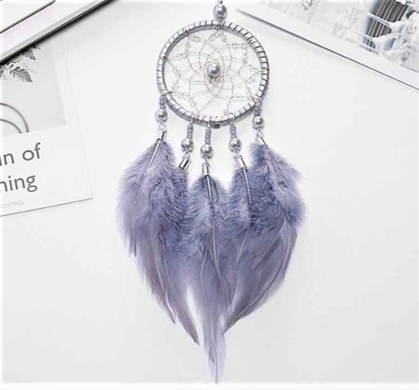 Dreamcatcher Marble Feathers Gri [2]