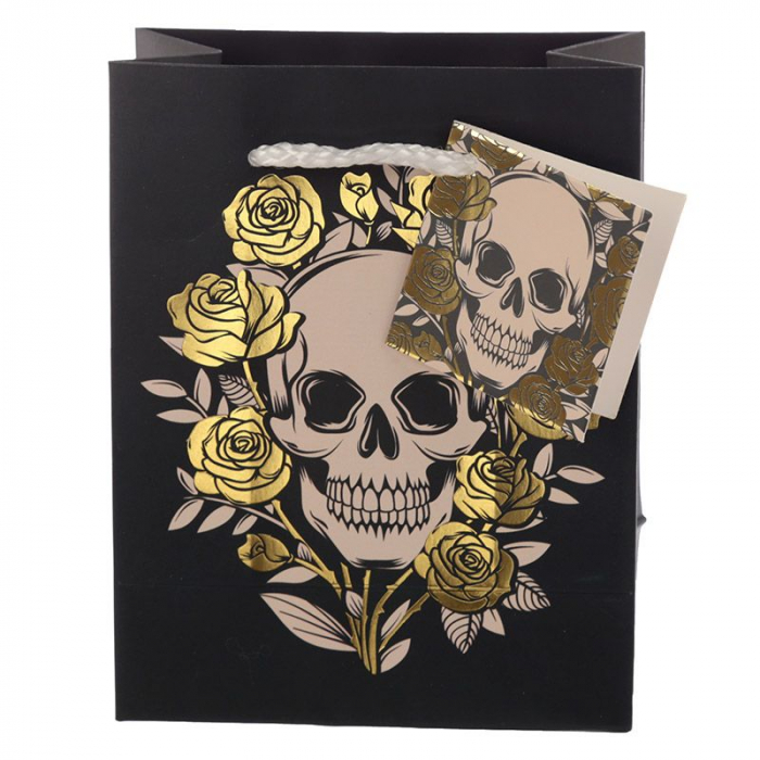 Punga cadou mica - Metallic Skull Roses [2]